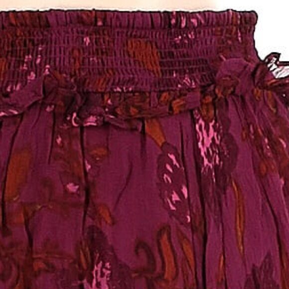 💥INSANELY BEAUTIFUL💥Cleobella Bohimian Gypsy Asymmetrical Skirt in Maroon - Picture 11 of 15